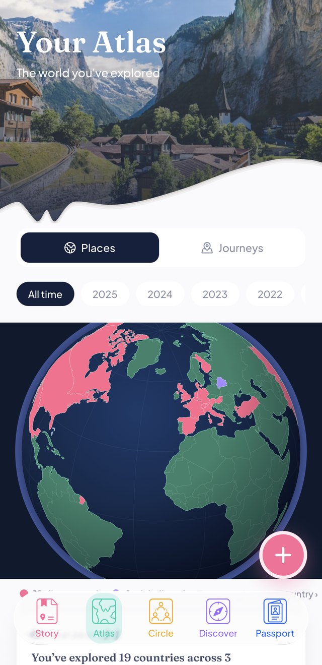 The Worldly Atlas — a globe painted with everywhere you've been
